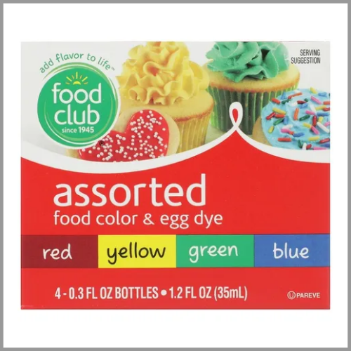 Food Club Assorted Food Color and Egg Dye 1.2oz