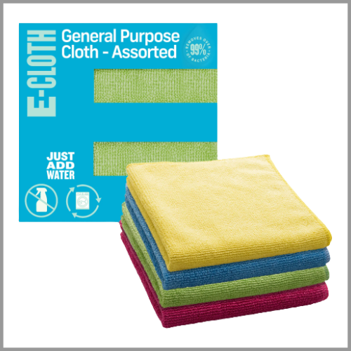 E Cloth General Purpose Cloth Assorted Colors 4pc