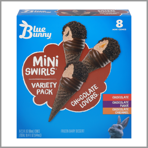 Blue Bunny Mini Swirls Chocolate Lovers Variety 8pk