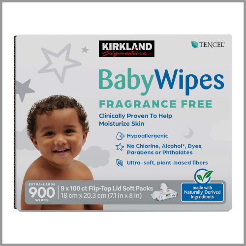 Kirkland Signature Baby Wipes Fragrance Free 900ct