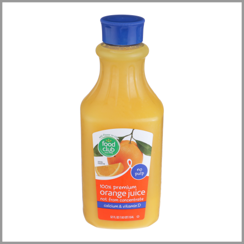 Food Club Orange Juice Calcium No Pulp 52floz