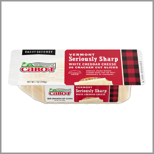 Cabot Cheese Vermont Seriously Sharp White Cheddar Cracker Cuts 7oz