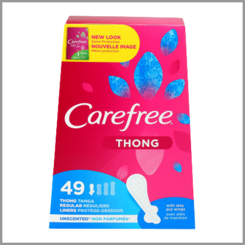 Carefree Liners Thong with Wings Unscented 49ct