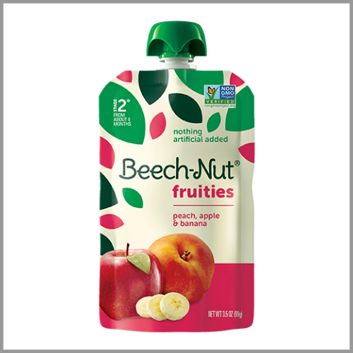 Beech Nut Fruities Stage 2 Peach Apple and Banana 3.5oz
