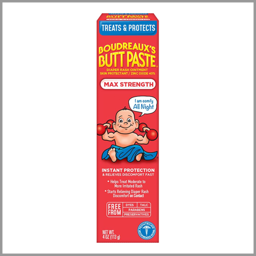 Boudreauxs Butt Paste Diaper Rash Cream Max Strength 4oz