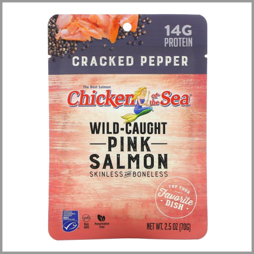 Chicken of the Sea Wild Caught Pink Salmon Cracked Pepper 2.5oz