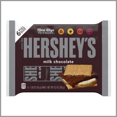 Hersheys Milk Chocolate Bars 1.55oz 6ct