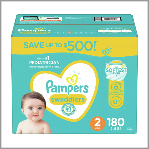 Pampers Diapers Swaddlers Size 2 180ct