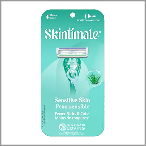 Skintimate Ladies Razors Sensitive Skin Unscented 4 Blade 4pk