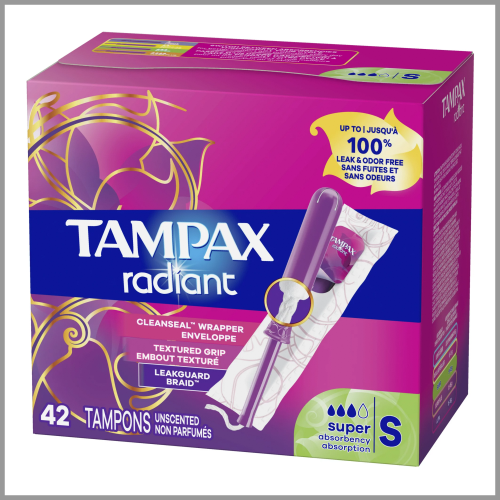 Tampax Tampons Radiant Super Unscented 42ct