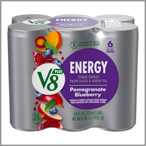 Campbells V8 Plus Energy Drink Pomegranate Blueberry 8floz 6ct