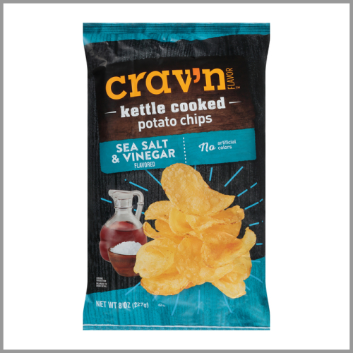 Cravn Kettle Cooked Potato Chips Sea Salt Vinegar 8oz