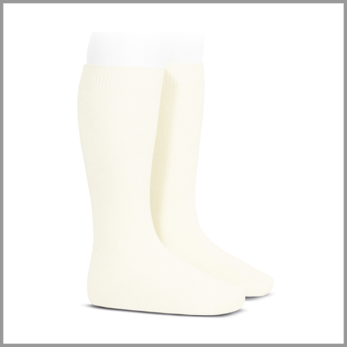 Condor Basic Plain Stitch Knee Socks Beige Size 0