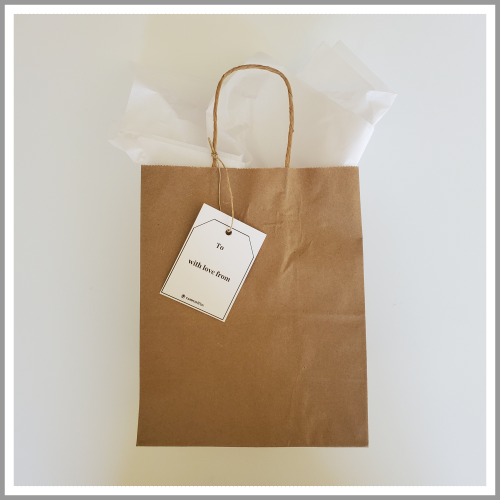 Natural Kraft Gift Bag with Tissue Paper and Gift Tag